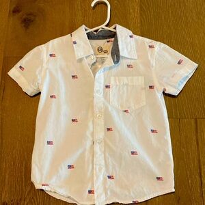 Button down American flag shirt